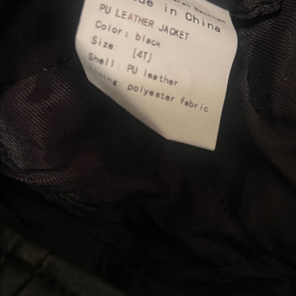 Girls Ruffle Sleeve Faux Leather Moto Jacket size 4T - Picture 10 of 10